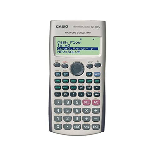 Casio FC-100V Bolsillo - Calculadora (Bolsillo, Calculadora financiera, 4 líneas, Flash, Batería, Gris)