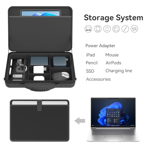 Image of Smatree Hard Laptop Shoulder Case for 13-14 inch ASUS Zenbook 14 /14X /S 14 /A14 /13 /Flip 13 /S 13 OLED /Flip-OLED /Copilot+PC, for Vivobook 14 /14Flip /S 14 /Go 14Flip /13 Slate OLED, ExpertBook P5 /B9 /B9 /CX54