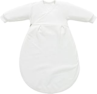Alvi Baby-Mäxchen Innensack Bio-Baumwolle Baby Schlafsack, 0,5 TOG, Langarm, für Mädchen und Jungen, mit Kabelauslassöffnung White - Weiß