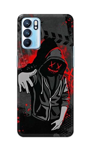 Image of Printed Hard Back Cover for Oppo Reno6 5G | Oppo Reno 6 5G Back Cover (Hoodie Rapper) -190724(EA)