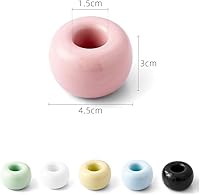 Vista 3 de 2 soportes para cepillos de dientes de cerámica, soporte individual para cepillos de dientes para encimeras de tocador de baño, tocador (negro)