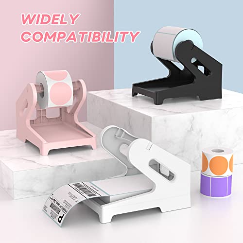 Ponnor Label Holder Thermal Label Holder For Rolls And Fanfold Labels Shipping Label Stand Desktop Printer Diy Accessory Supplies For Home, Office (Pink) #TOP5