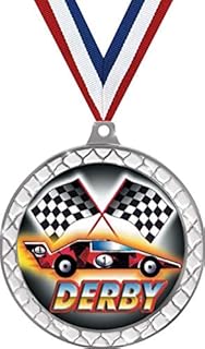 Racing Derby White Trellis Medal Silver, 2.5