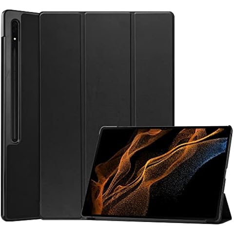 TOPCASE Compatible with Samsung Galaxy Tab S8 Ultra Tablet Case,Cover for Samsung Tab S8 Ultra Case 14.6",Black Cover
