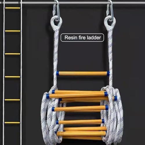 Escalera de emergencia con escalones de resina rígida, antideslizante y portátil para un despliegue rápido, ideal para seguridad de balcón y ventanas
