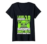 Photo Gallery donna level 10 unlocked awesome since 2014 10th birthday gaming maglietta con collo a v Photo Gallery donna level 10 unlocked awesome since 2014 10th birthday gaming maglietta con collo a v