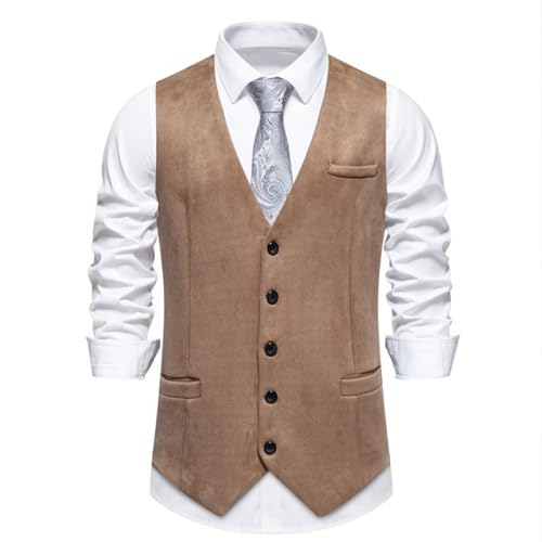 Gilet de costume vintage homme col en V pour mariage et bureau ajusté