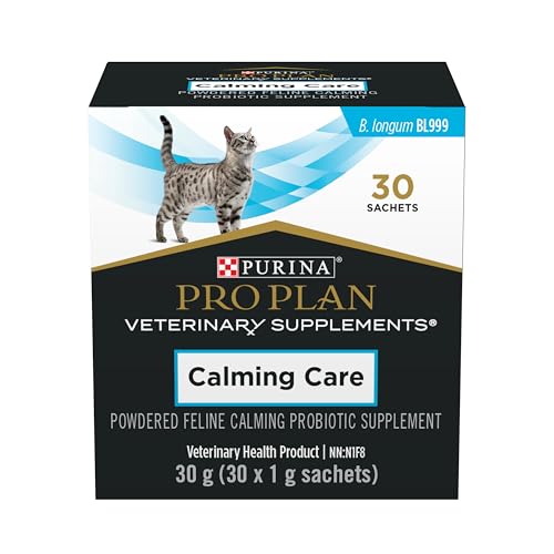 Purina Pro Plan Veterinary Supplements Calming Care Powdered Cat Calming Probiotic – 1 g Sachet (30 Pack)