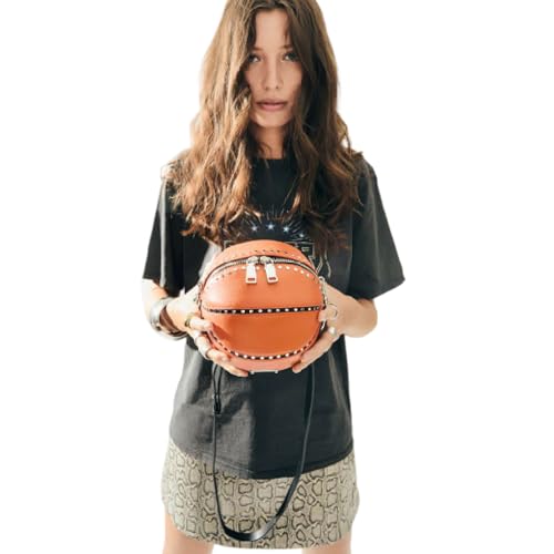 Rebecca Minkoff Basketball Crossbody Bag, Women's Leather Shoulder Purse, Mandarino Orange3