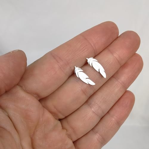 FashionJunkie4Life Sterling Silver Bird Stud Earrings with Butterfly Backs (Feather)4