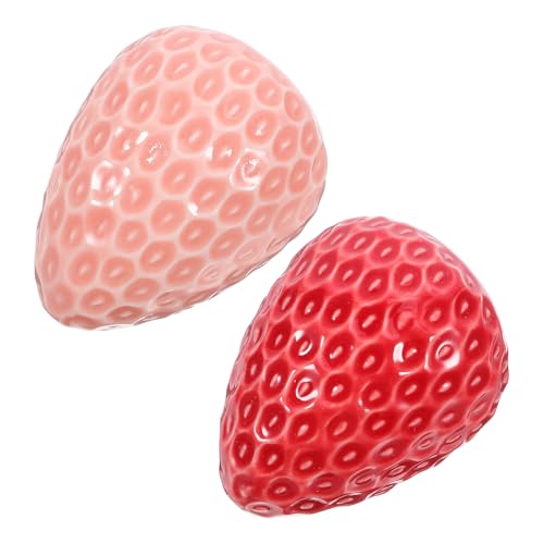 Cabilock Salero y Pimentero de Cerámica Diseño de Fresa Juego 2 Piezas Cierre Hermético Frascos Pequeños para Condimentos Accesorios de Cocina Creativos y Decorativos para Uso