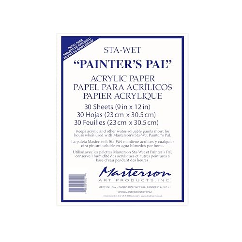 Masterson Sta-Wet Painter’s Pal Palette Acrylic Paper Refill 30 Sheets