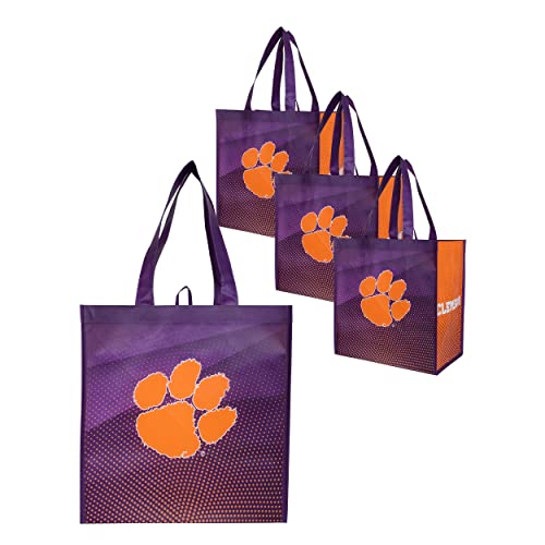 Clemson Coated Non-Woven Shopping Bag - 4 Pack