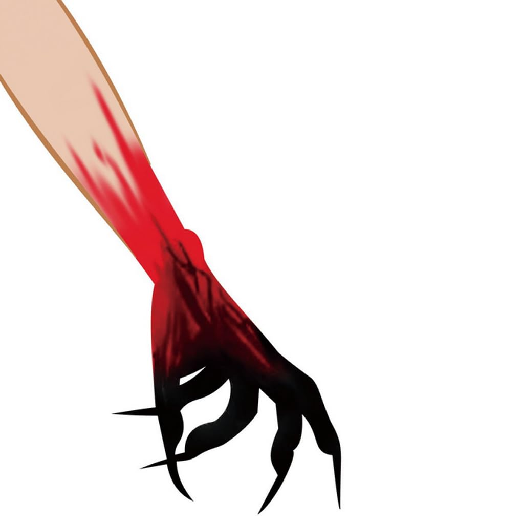 OhMill Women's Halloween Claws Gloves Bloody Ghost Monster Elbow Long Animated Paws Gloves With Long Nails Cosplay Costume Accessory (Bloody