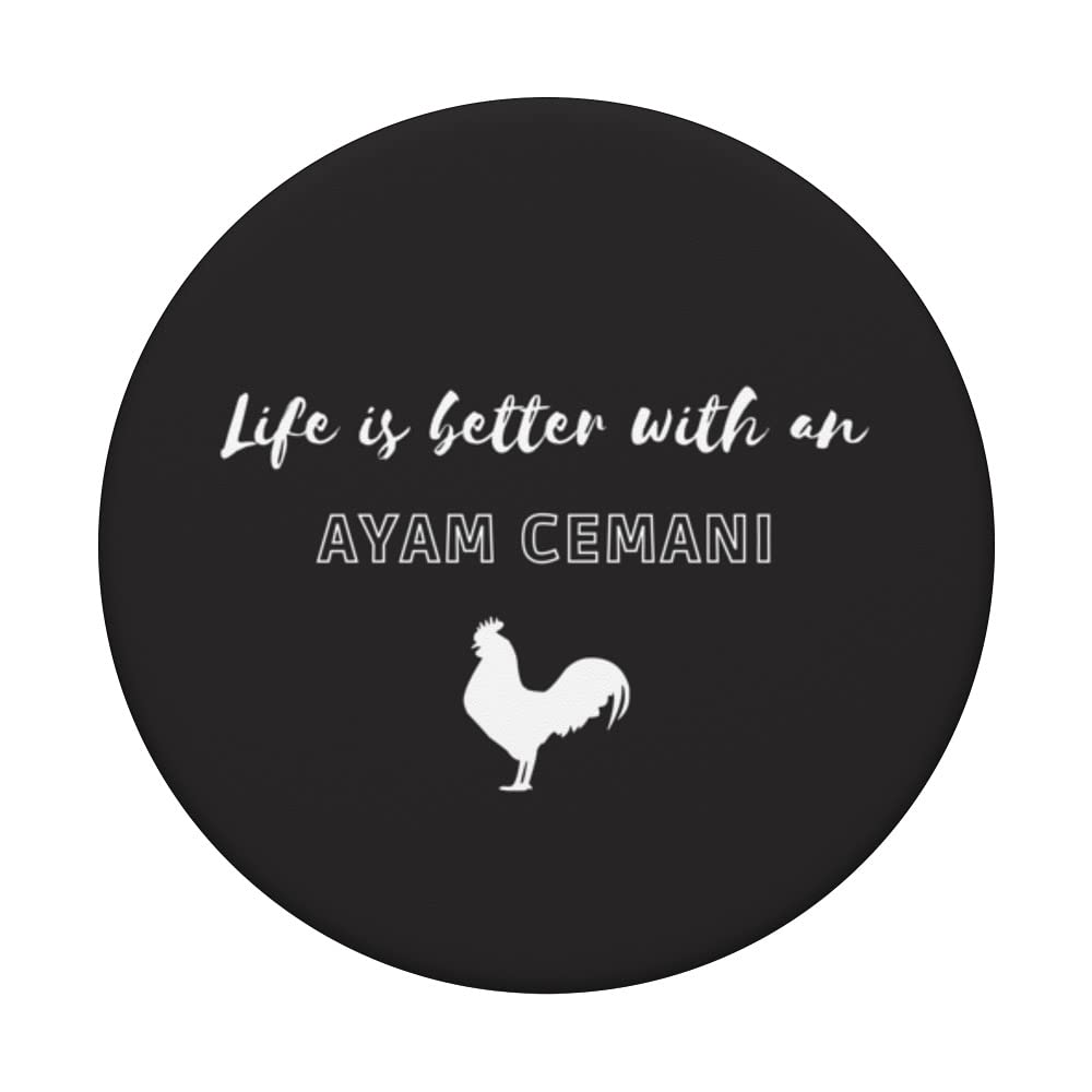 Life Is Better With An Ayam Cemani Black Chicken PopSockets Swappable PopGrip - Image 3