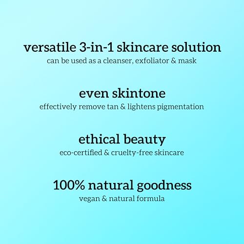 Image of inatur De Tan 3-in-1 Face Scrub | Multipurpose use as Cleanser, Exfoliator & Mask for Glowing Skin | Remove Tan & Brighten | with Niacinamide, Calamine, Papaya & Apricot | for All Skin Types | 200g