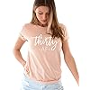 Thirty-AF-Shirt-Womens-30th-Birthday-Party-Cute-Short-Sleeve-T-Shirt-Tee-Tops Create5 Clothing Thirty AF Shirt Women's 30th Birthday Party Cute Short Sleeve T-Shirt Tee Tops (Medium, Peach)