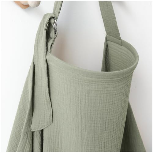 Image of MairMore Muslin Nursing Covers for Breastfeeding, Privacy Breast Feeding Cover with Arch Neckline for Mom and Baby, Breathable 100% Cotton Nursing Apron Multi-use Stroller Cover