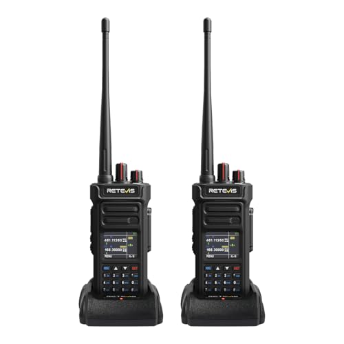 Retevis RT29S Walkie Talkie Großer Reichweite, IP67 Funkgerät, LCD-Bildschirm, Rauschunterdrückung, Dualband, 2800 mAh, Hohe Leistung, für Baustellen und Lagerhallen(2er-Pack)