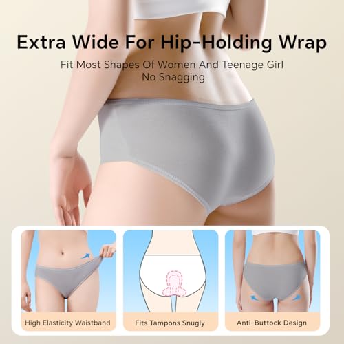 Image of 20 /10 /5 Pack Women's Disposable 100% Cotton Underwear Ladies Briefs Panties for Travel Hotel Spa Hospital Stays Emergencies