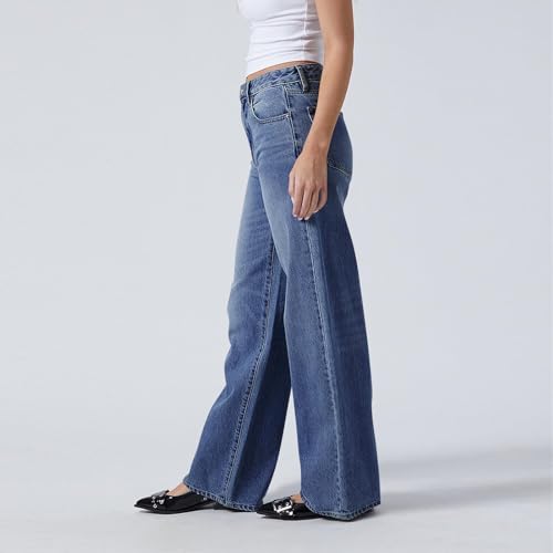 Wide Leg Jeans Woman High Waisted Baggy Jeans Trendy Stretchy Mom Jean Loose Straight Leg Boyfriend Denim Pants3