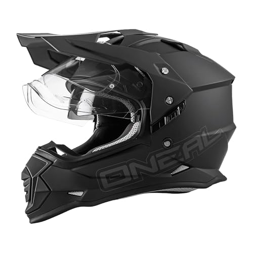 O'NEAL | Motorradhelm | Enduro Motorrad | Ventilationsöffnungen für maximalen Luftstrom & Kühlung, ABS-Schale | Sierra Helmet Flat V.23 | Erwachsene | Schwarz | Größe L