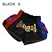 Anotherboxer Unisex Muay Thai Kickboxing for MMA Shorts, Breathable Polyester Fighting Shorts with Elastic Waist, Black, Size M（Black） S