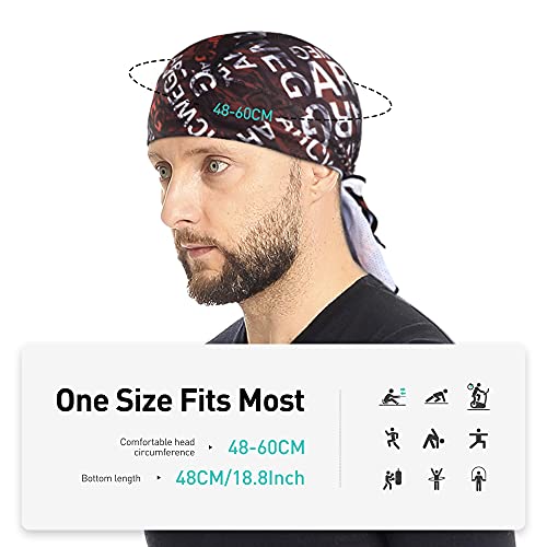 Arcweg Cycling Pirate Bandana Skull Cap Hat Sweat Wicking Beanie Sun UV Protection Quickly Dry Under Helmet Cycling Headscarf Headwrap for Men & Women Outdoor Sports