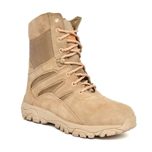 Image of Rapid Response Army & Tactical Boot for Men | Side Zip Genuine Leather Lightweight Combat Military Boots | Anti-Skid Outsole | Breathable & Durable