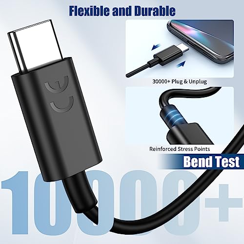 COOYA USB C Cable for Motorola Edge+/Edge 30/Razr 40 Ultra, 6.5A TurboPower Charging Cable 3.3ft USB-C to Type C Fast Charging/Data Transfer Cord for iPhone 16 Moto G Stylus/Power/Play/Pure 5G, 2 Pack