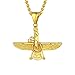 Produktbild U7 Iranische Persische Symbol Faravahar Anhänger Halskette 18k vergoldet Zoroastrismus Amulett mit 50+5cm Weizenkette Männer Jungen Modeschmuck Accessoire