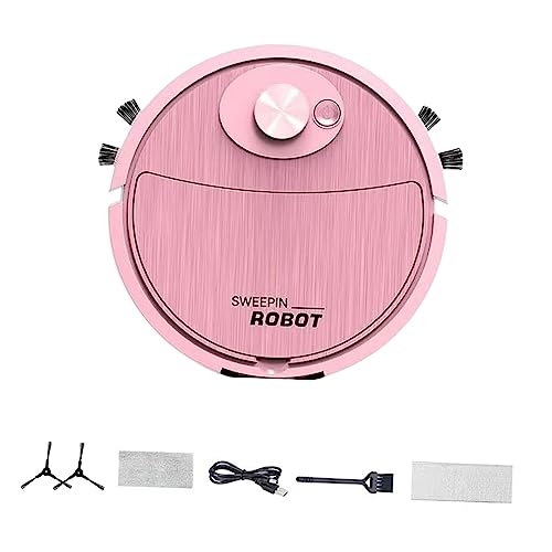 Pleayietoopiatiey Barredora de succión fuerte de bajo ruido, limpieza automática para el hogar, rosa, 17 x 5,4 cm