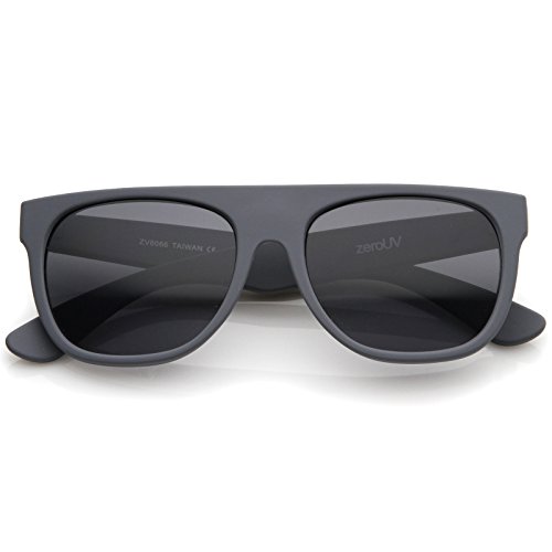 zeroUV Modern Super Flat-Top Wide Temple Horn Rimmed Sunglasses 55mm