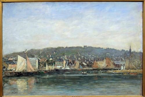 Vue du port de Trouville de Boudin en affiche graffiti 60x90