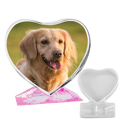 gotyou Moule Résine Cadre Coeur, Cadre Photo Moules en Résine, Moule pour Resine en Cadre Photo, Cœur PhotoMoule Rectangulaire, Forme Coeur Cadre Photo Moule, pour Mariage, Artisanat