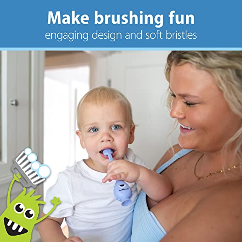 Dr. Brown's ToothScrubber Toddler Toothbrush Set, Monster with Strawberry Flavor Toothpaste - image 6
