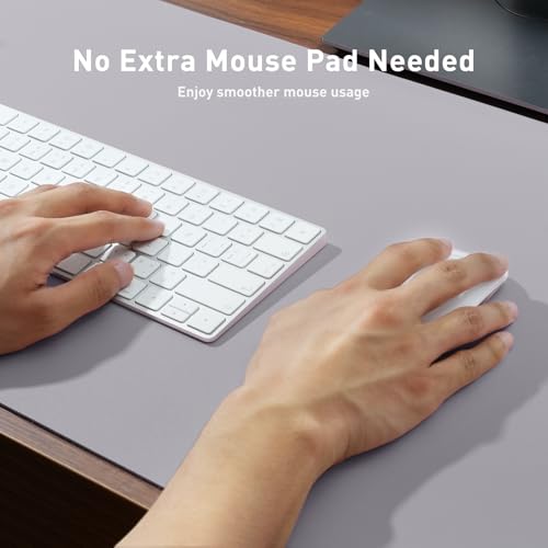 Image of Aothia Large PU Leather Desk Pad Protector - Non-Slip Mouse Pad & Writing Mat for Office /Home, Waterproof, Easy to Clean (36 inch x 17 inch, Smoky Lavender)
