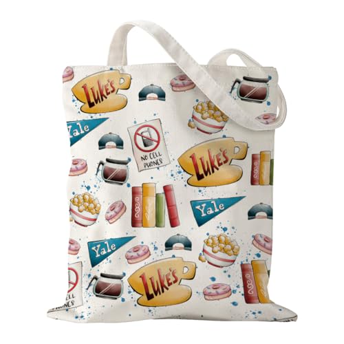 Gilmore Girls Tote Bag for Women Gilmore Girls Merch Merchandise Canvas Tote Bag Gifts for Girl Women Daughter Sister Shopping Travel Gym Weekender Vacation Canvas Bags