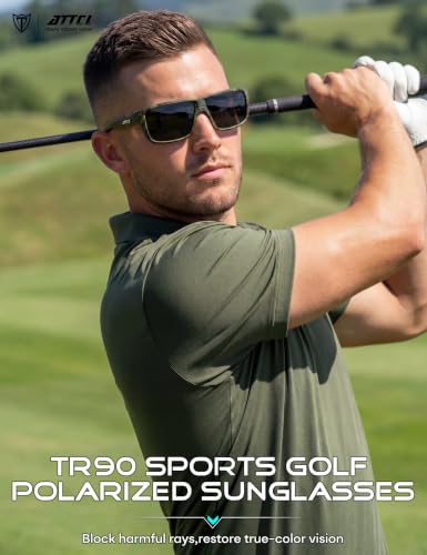 Image of ATTCL Polarized Sunglasses Men for Fishing: UV Protection Lightweight TR90 Sports Wrap Sun Glasses Driving Golf Running