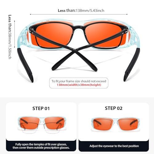 Lunettes enveloppantes orange ambré VIEWBETTER bleu transparent