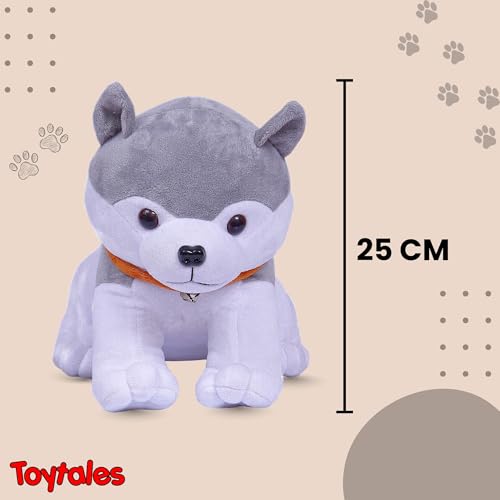 Image of TOYTALES Soft Toy Combo Pack Grey Husky Dog & Cute Owl Plush Stuffed Animals for Kids, Huggable Cuddly Soft Toys for Girls & Boys, Birthday & Baby Gift Set (Pack of 2)