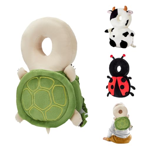 Image of Baby Head Back Protector Backpack Toddler Safety Protector Cushion Pad Soft, Adjustable and Lightweight Design for Safe Walking and Crawling Toddlers Girls and Boys(Turtles)