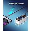 Braveking1-Cargador-USB-60W-8-Puertos-Cargador-USB-Multiple-con-Puerto-PD-20W-Estacion-de-Carga-de-Escritorio-con-Puerto-Carga-Rapida-30-USB-Puerto-y-Pantalla-LCD-para-iPhone-iPad-Samsung-Tabletas
