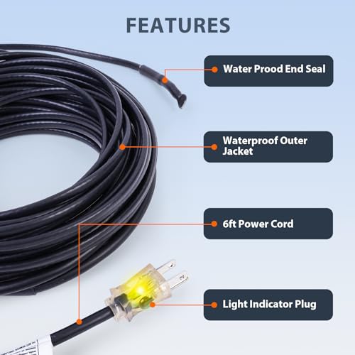 Heatit 6947881598773 Hird 160 Feet 5 Watts Per Foot Roof & Gutter Snow De-Icing Cable thumb #5