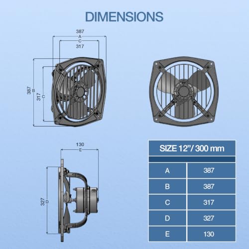 Image of SINGER Maxovent 300 mm Exhaust Fan | 100% Copper Motor | 40W Energy Efficient | 1300 RPM High Suction, Low Noise | 1200 CMH Air Delivery | Powder-Coated Rust-Free Body | 2-Year Warranty