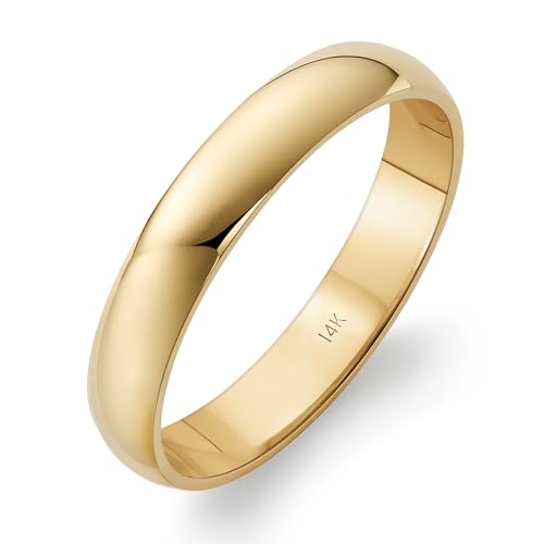 Image of Wedding Band 14K /10K Solid Gold 4mm Comfort Fit Plain Ring Men Women