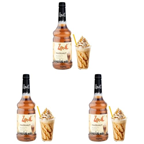 Image of Zone Hazelnut Flavoured Syrups 1000ml - Premium Cafe-Style Syrups for Mocktails, Cocktails, Milkshakes, Coffees, Iced Teas, Sodas & Desserts | Perfect for Home Use, Small Cafes, Bars & Gifting (Hazelnut)