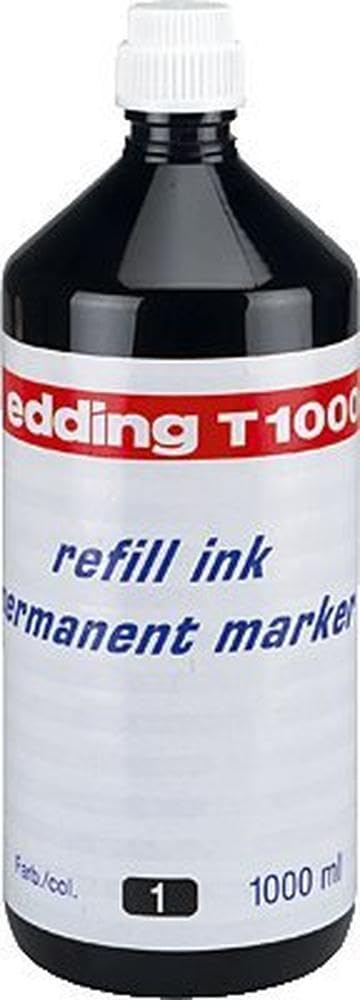 Edding T 1000 - Tinta de Recarga para Marcador Permanente - 100 ml - Rojo - Frasco con Dosificador por Goteo