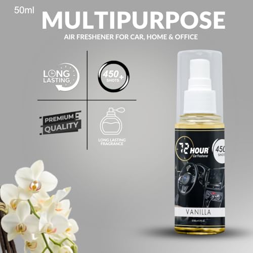Image of 72hour Vanilla Car Perfume 50ml - Long Lasting Premium Fragrance - Multipurpose Air Freshener for Car, Home & Office - Miski Fragrance