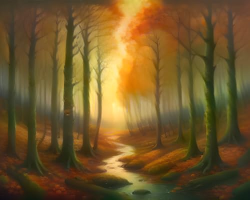 Toile murale sans cadre Meechi forêt 50x70 cm pour décoration salon